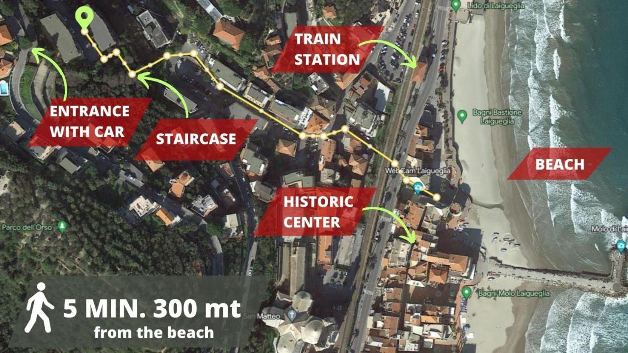 Vista Mare & 300Mt Da Spiaggia Con Freeparking E Ac Laigueglia Eksteriør billede
